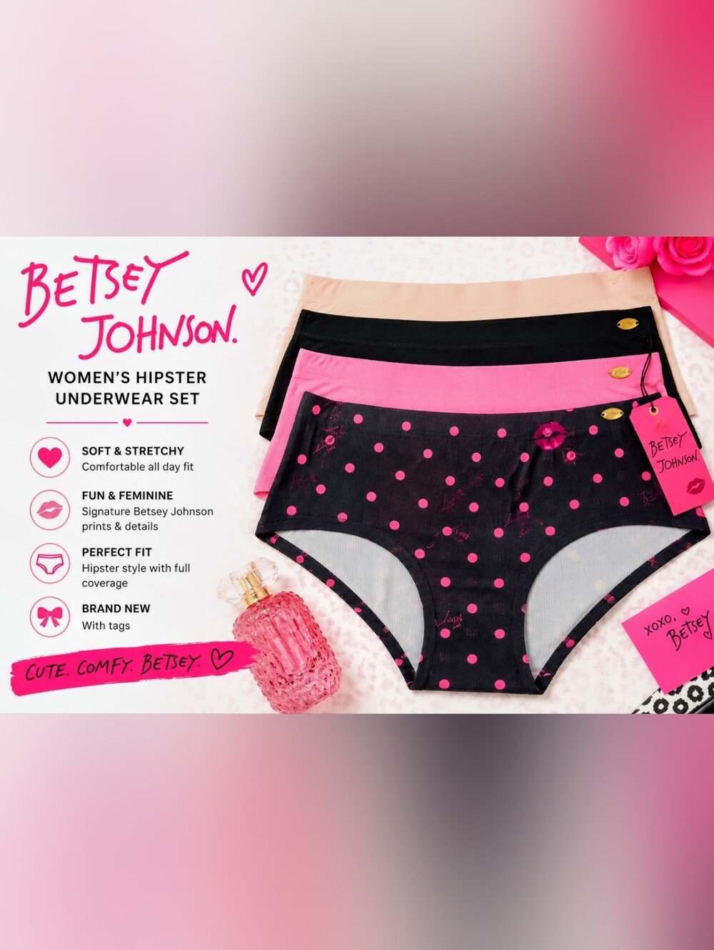 Betsey Johnson Hipster Underwear Set – Size Women's Small – NWT